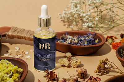 DOR - Essential Oils Branding beauty blue brand chicory clean cosmetics daisy design dropper essential flowers icon identity logo mark oil oils packaging symbol