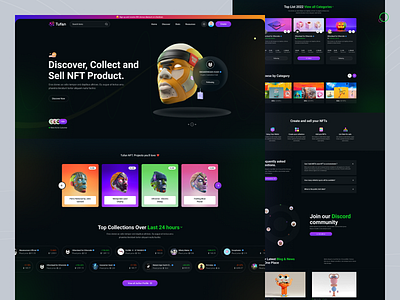 NFT Marketplace Landing Page artwork blockchain clean creative cryptocurrency design digital world gallery landing page marketplace minimal nft nft landing page non fungible portfolio template token uiux website website design