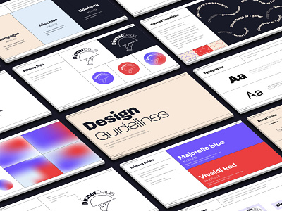 Design Guidelines for DinnerDays - Scandinavian gourmet festival bold brand branding curvy text design guide festival food gourmet gradient graphic design guide guidelines identity logo palette restaurant typography ui visual identity