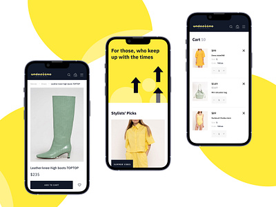 UNDERLINE Online Store Design and Development adaptive branding brands clothes design e commerce mobile store ui uiux