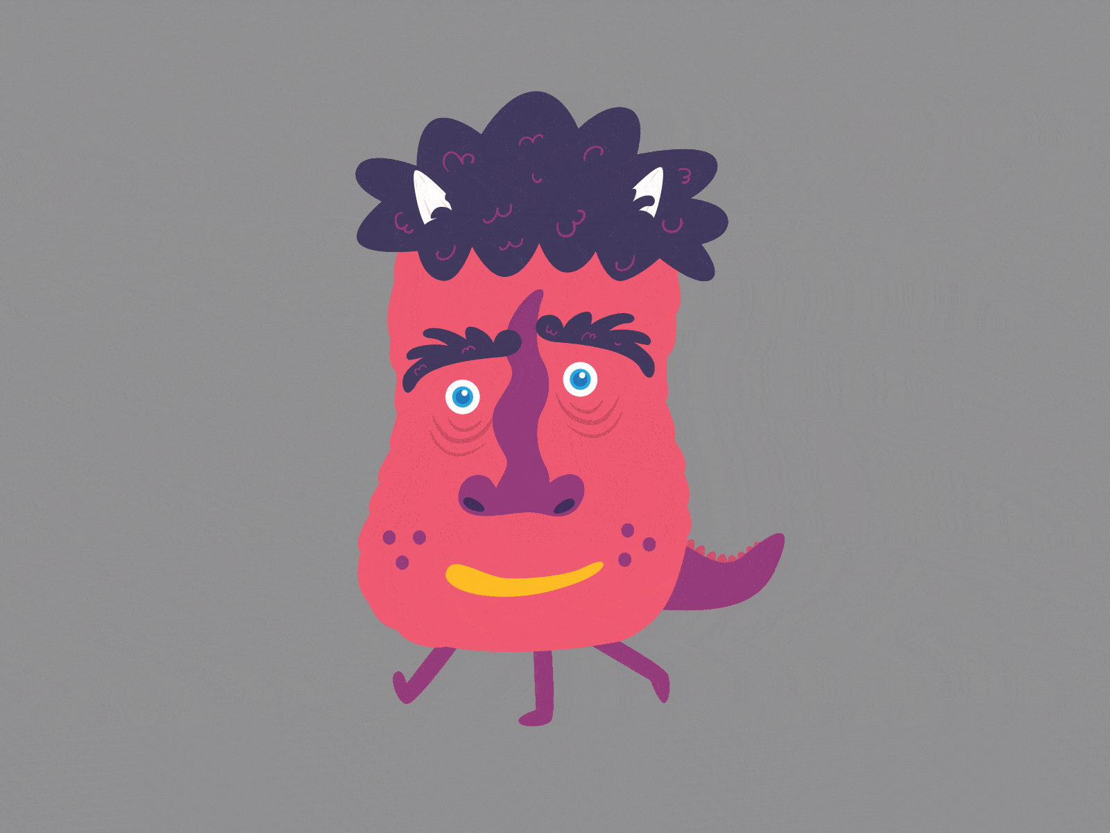 Red Monster 2 d animation after effects aniamted gif animation chracter animation design gif illustration looping animation monster monster animation motion graphics web animation