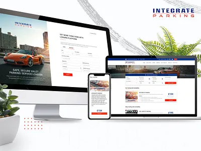 'Integrate Parking' Valet Car Parking Website & Web-app airport parking branding car parking design graphic design illustration logo logo design responsive design ui uk ux valet parking web app design website design