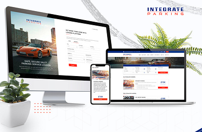 'Integrate Parking' Valet Car Parking Website & Web-app airport parking branding car parking design graphic design illustration logo logo design responsive design ui uk ux valet parking web app design website design