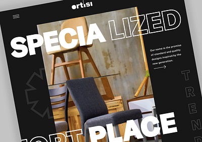 Modern Furniture Shop website - Header 2023 trending architecture chair decoration design dribbble e commerce furniture header home page homedecor illustration interior studio minimal sofa ui ux website website design zart