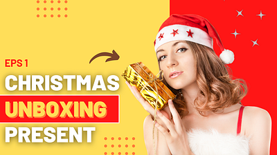 a simple thumbnail with a picture of a woman holding a Christmas new