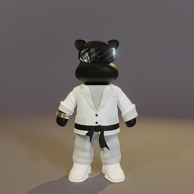 Taekwondo suited Bear 3d