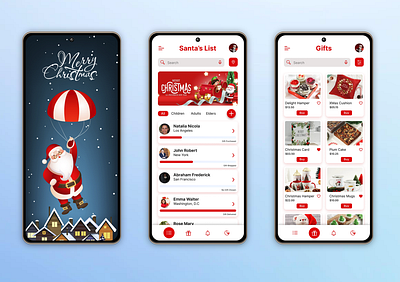 Santa App adobexd appdesign mobileapp ui uiuxdesign uiuxdesigner ux