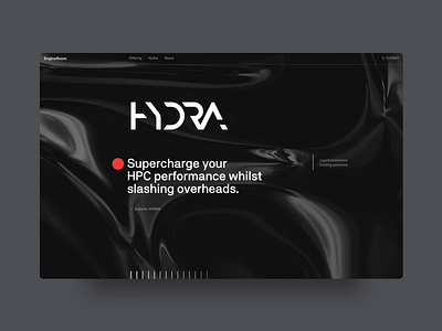 EngineRoom — HYDRA art direction branding creative dark design graphic design interface minimal modern motion red scroll scrolling storytelling tech typogrpahy ui web webdesign website