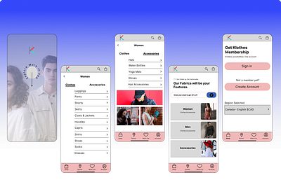 Ecommerce Klothes App app branding clothes clothing design logo mobile typography ui ux vector