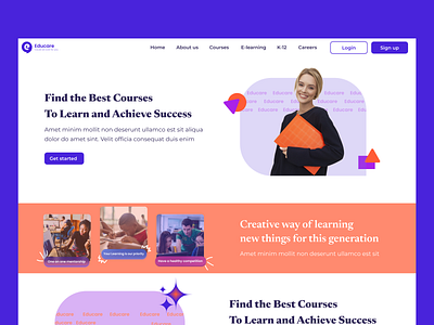 Educare | E-learning Landing Page branding design e learning e learning platform educare education edutech experiment interface landing page ui uiux web design