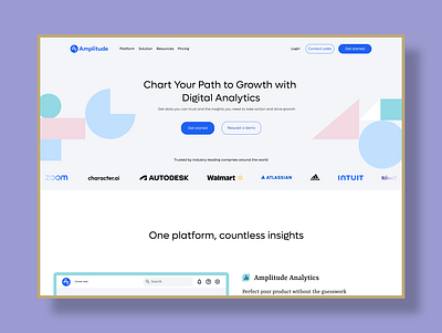 Amplitude Analytics Dashboard – UI Redesign analytics dashboard figma hero section ui ui design uiux user interface ux ux design web design