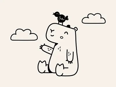 Cool Capy animal black branding capivara capybara cute design flat friendly fun icon illustration kids lineart logo mascot minimal simple vector