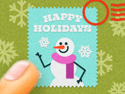 Snowman Stamp christmas design felt finger fuzzy texture holiday illustration photoshop snowman stamp stylized texture winter