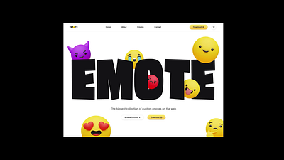 MOTI - Emoticon Library Concept 3d colorful emoji illustration landing page ui web design website