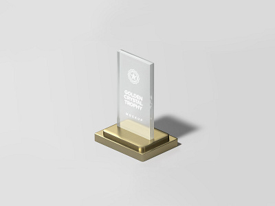 Crystal Glass Award Trophy download glass award glass tropy logo mockup photoshop premium psd template trophy mockup