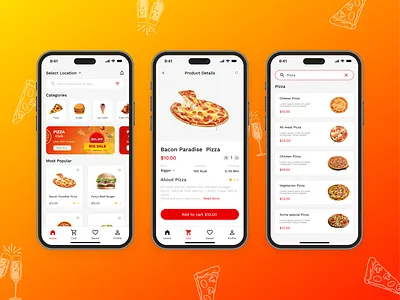 Pizza Club design food order mobile food ordering app pizza pizza app pizza delivery pizza ordering app uiux