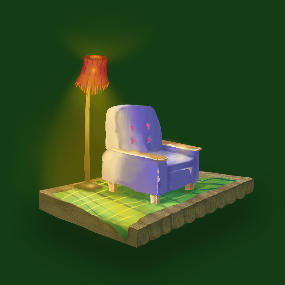 Isometric chair chair illustration isometric room room