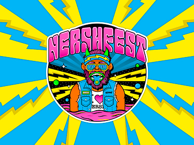 NERSHFEST 01 badge beer branding illustration logo music sasquatch spacey trippy wookie