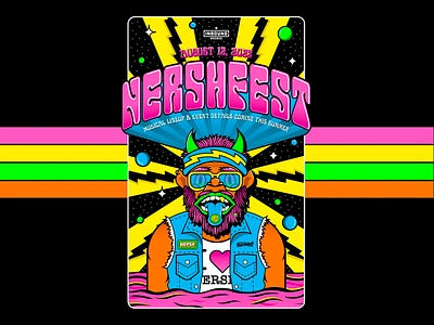 NERSHFEST 02 badge beer branding gig illustration logo music poster sasquatch wookie