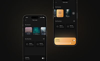 Smart Light App /2 app branding concept design gradient home hue interior iphone layout light mobile product smart light ui wellness