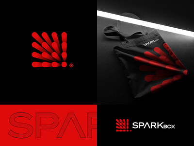 SPARKbox brand branding exploration icon logo logo design logomark mark minimal mockup red