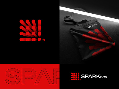 SPARKbox brand branding exploration icon logo logo design logomark mark minimal mockup red