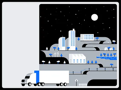 Freight City city design freight illustration log in login mockup rounded technology trucking ui web