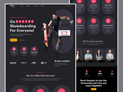 Skateboard - Landing Page Exploration buy game with skateboard home page inspirational designs interface landing page minimal web sell skateboard playing skateboard store skateboarding ux design web design website design