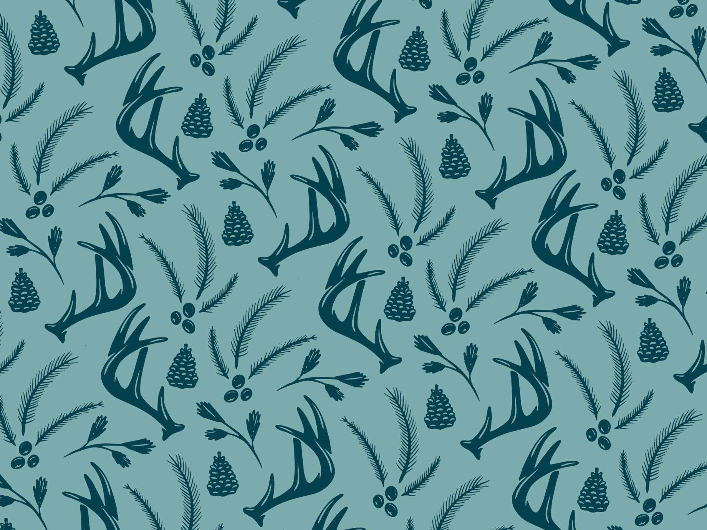 Winter Pattern antler evergreen graphic design holiday illustration pattern pinecone vector winter