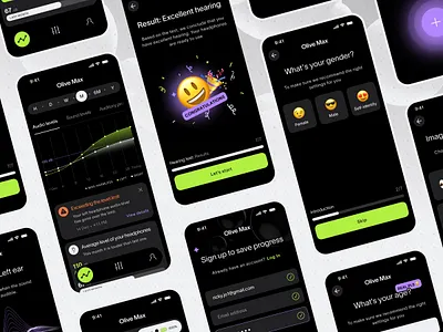 Hearing Support Tech Product Application app app design application branding design disabilities graphic design health hearing interaction design interface mobile mobile app mobile application mobile screens ui user experience user interface ux web design
