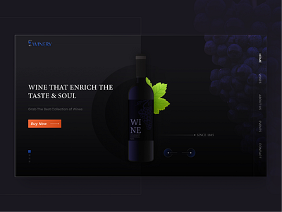 WINERY deisgn design hero section landing page mock up responsive design ui ui ux uidesign uiux ux uxdesign webdesign