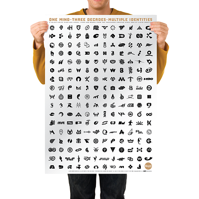 One Mind. Three Decades. Multiple Identities. branding icons identity logo marks poster