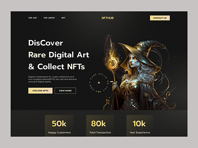 NFT Marketplace Website art luxery nft marketplace nft nft art nft marketplace nft ui nft web header robotics robtics art ui design web header website design website header design