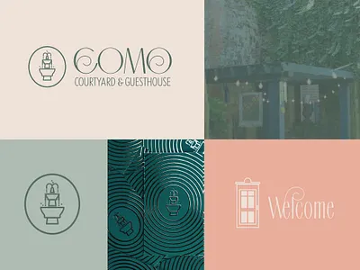 Como Courtyard Brand Identity airbnb architecture brand identity branding design graphic design historic illustration logo property rental real estate typography