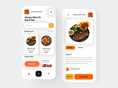 Food Delivery App - Taste app app design delivery delivery app fast food food food app food delivery application food delivery service food desing food mobile app food order foodie ios mobile mobile app mobile food app ui ux zart