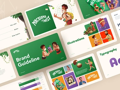 Macadamia Twist Brand Identity brand guideline brand identity branding coffee illustration logo makadamia nuts pac packaging design product ui web design