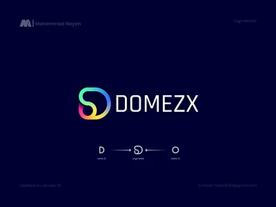 DOMEZX financial service company logo design, D letter 2023 logo trend 99 design logo banking service blockchain brand identity design brand identity guidelines branding colorful logo creative logo crypto d letter logo financial full brand identity design gradient logo international logo minimal logo modern minimal logo o letter logo rainbow color timeless logo