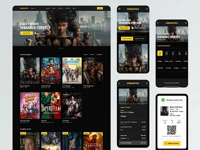 UrbanStar Responsive Website landing page mobile website movie responsive design responsive website ticket booking ui design ux design web design website design