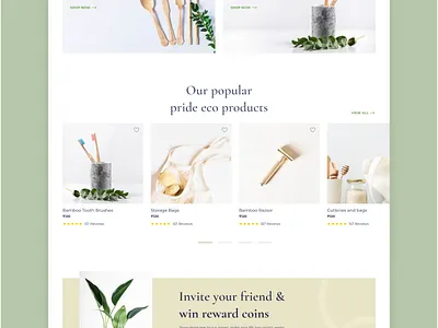 Eco hub website branding eco friendly products graphic design green palette interface minimal design product service ui ux uxui web website zero plastic waste