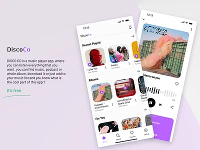 DiscoCo music Player concept ❤️ app artist design music player spotify ui ux