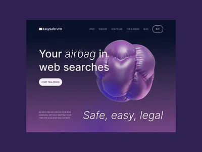 VPN Website Start Screen 3d 3d blender 3d modeling abstract geometry graphic design illustration intenet minimalistic security ui vpn