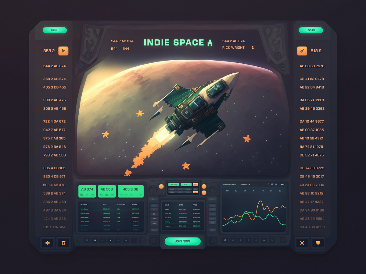 INDIE SPACE Crash game by Lev Modeon for Onflow Design Studio on Dribbble