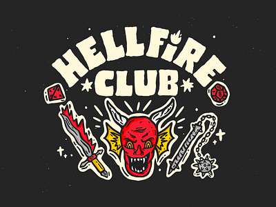 Hellfire Club dungeons and dragons eleven fanart graphic design hellfire hellfireclub illustration lettering milliebobbybrown netflix show stranger things strangerthings tv typography