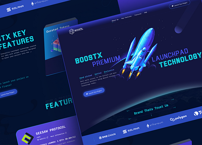 Crypto Launchpad Landing Page Redesign blockchain crypto landing page crypto launchpad crypto website cryptocurrency landing page landing page bitcoin metaverse landing page nft nft landing page nft marketplace token uiux web3 website