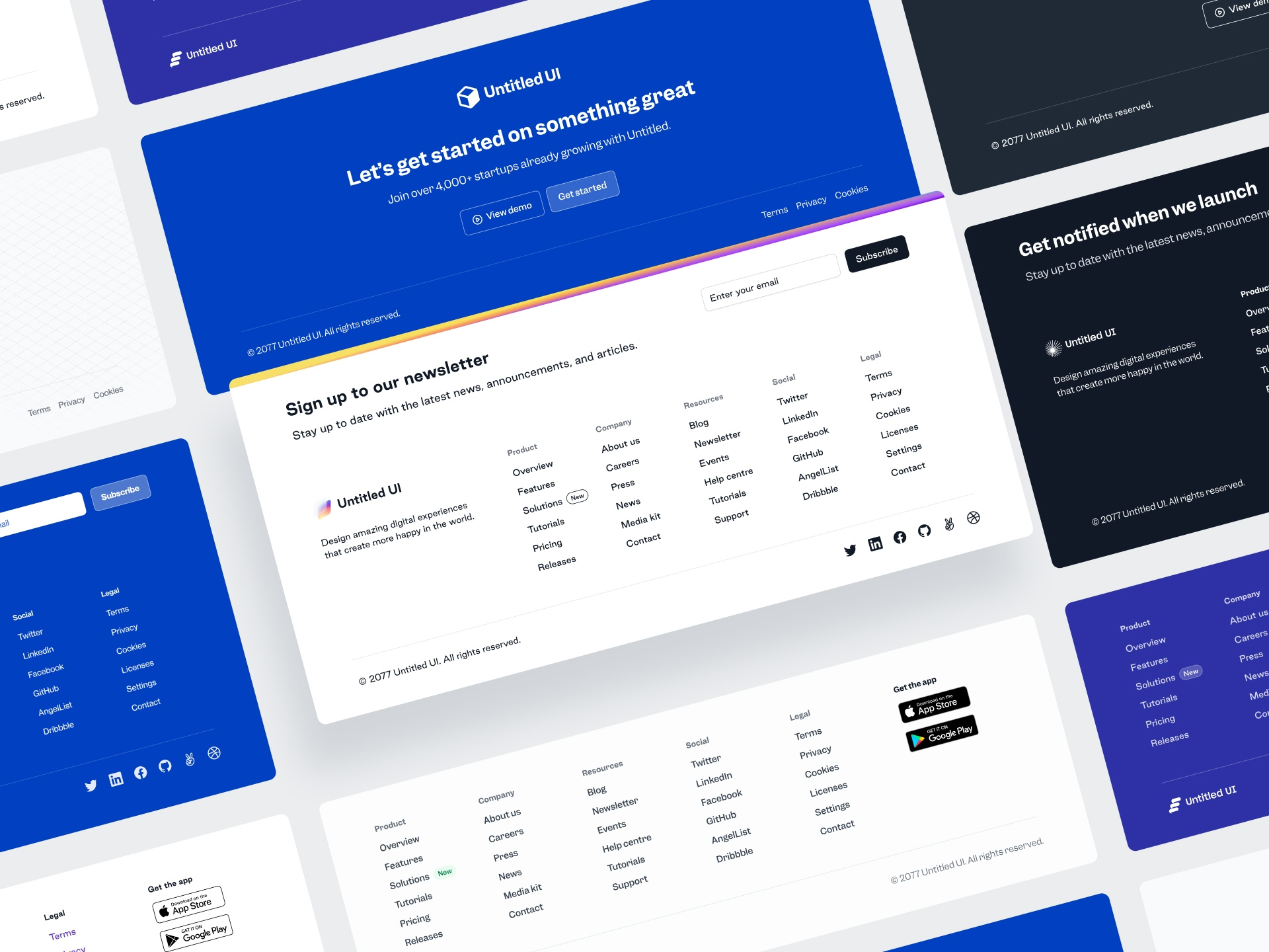 Footers — Untitled UI by Jordan Hughes® on Dribbble