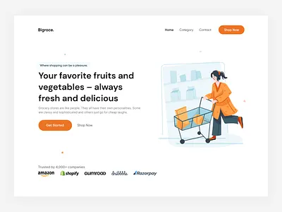 ~ Bigroce - Website. 3d animation app art branding design flat graphic design icon illustration illustrator logo minimal motion graphics typography ui ux vector web website