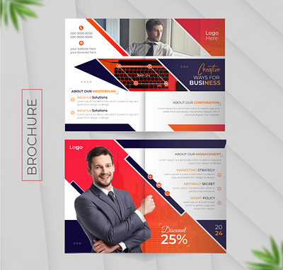 Promotional Bifold Brochure Design business profile online conference