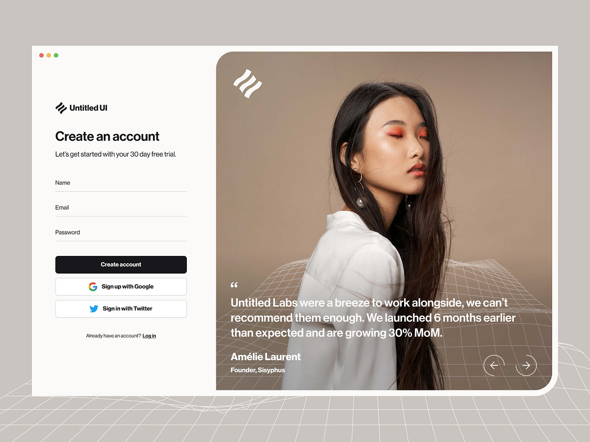 Create an account — Untitled UI by Jordan Hughes® on Dribbble
