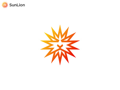 Sun Lion Logo branding creative gradient icon lion lionlogo logo logodesign modern modernlogo sun sunlion logo sunlogo