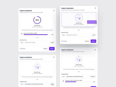 Import modals — Untitled UI drag and drop file upload modal modals pop over pop up popover popup product design ui design upload user interface ux design